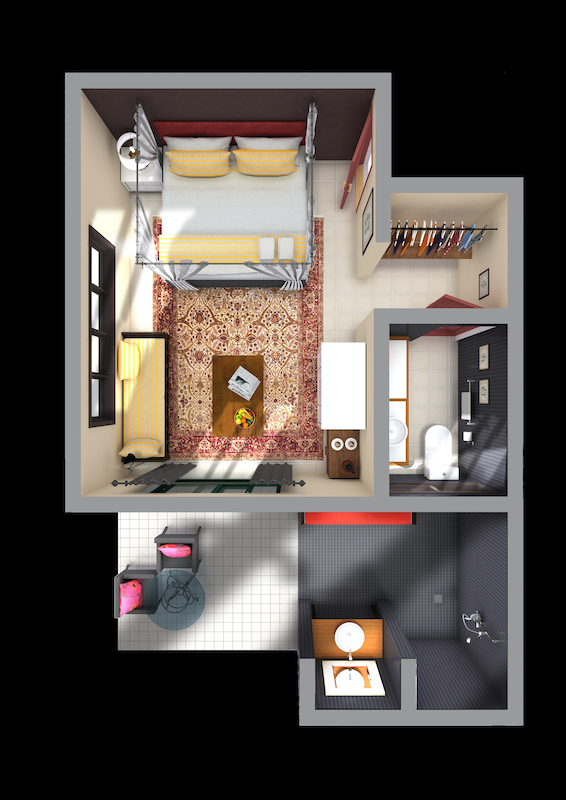 Deluxe "Lotus" Room - Floor Plan