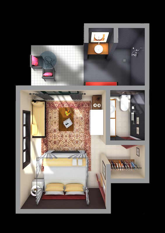 Deluxe "Orchid" Room - Floor Plan